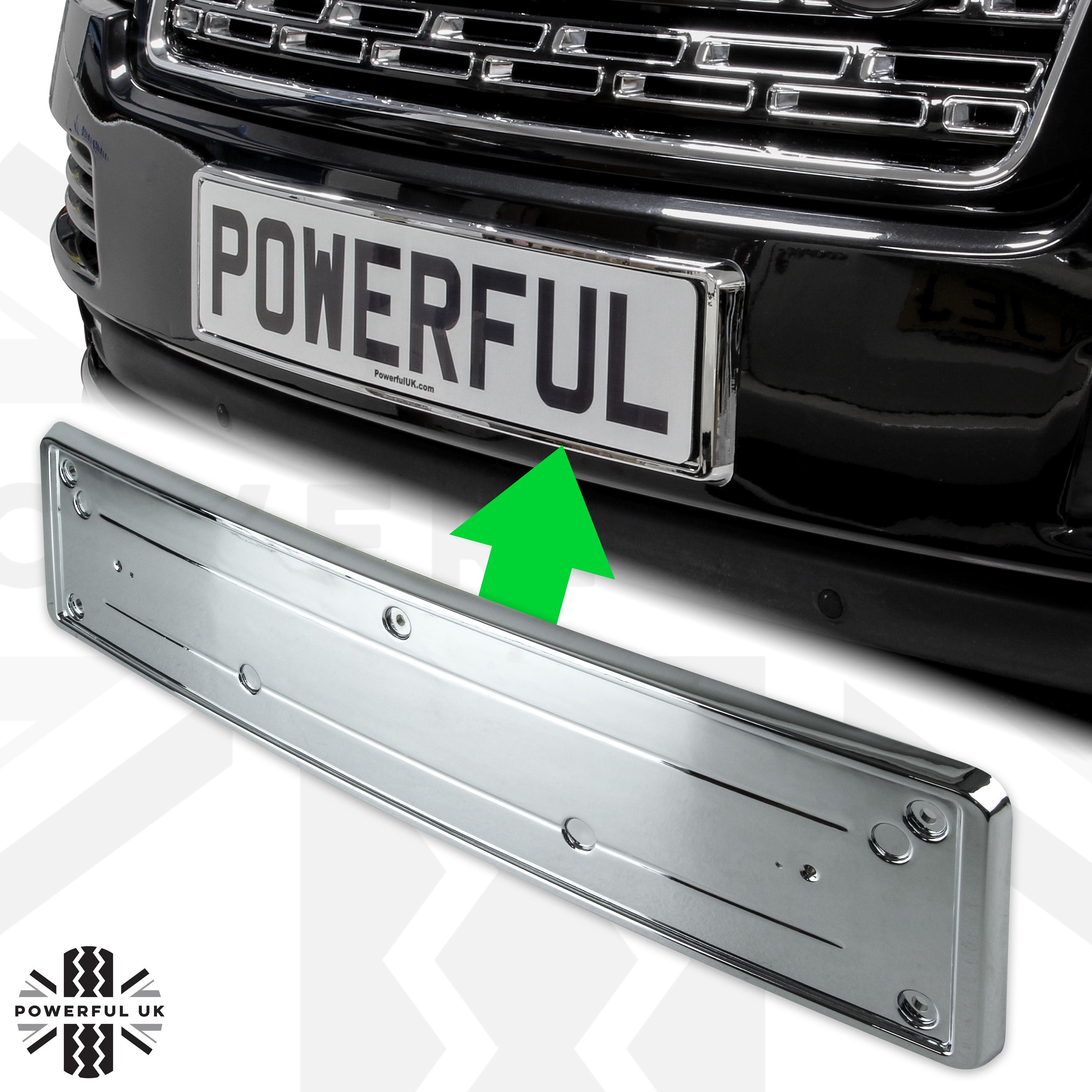 Range rover store number plate holder