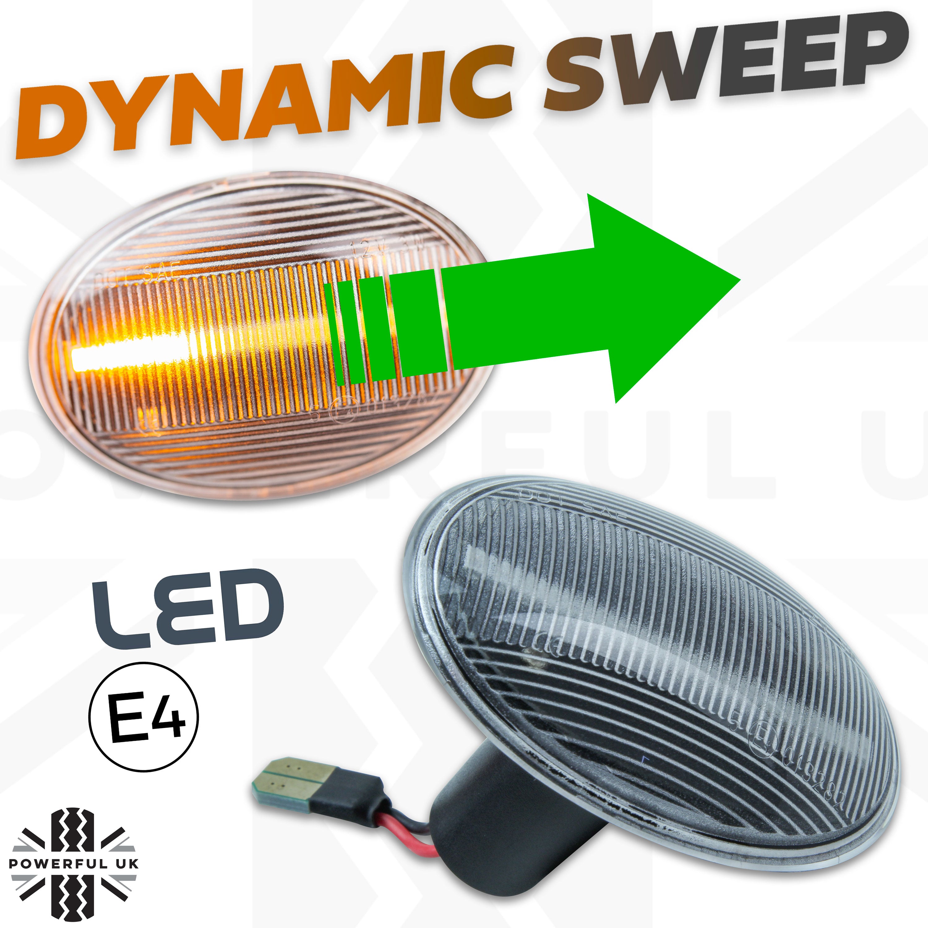 Side Repeaters (Pair) - LED - Clear - Dynamic Sweep - for BMW Mini (R5 –  Powerful UK