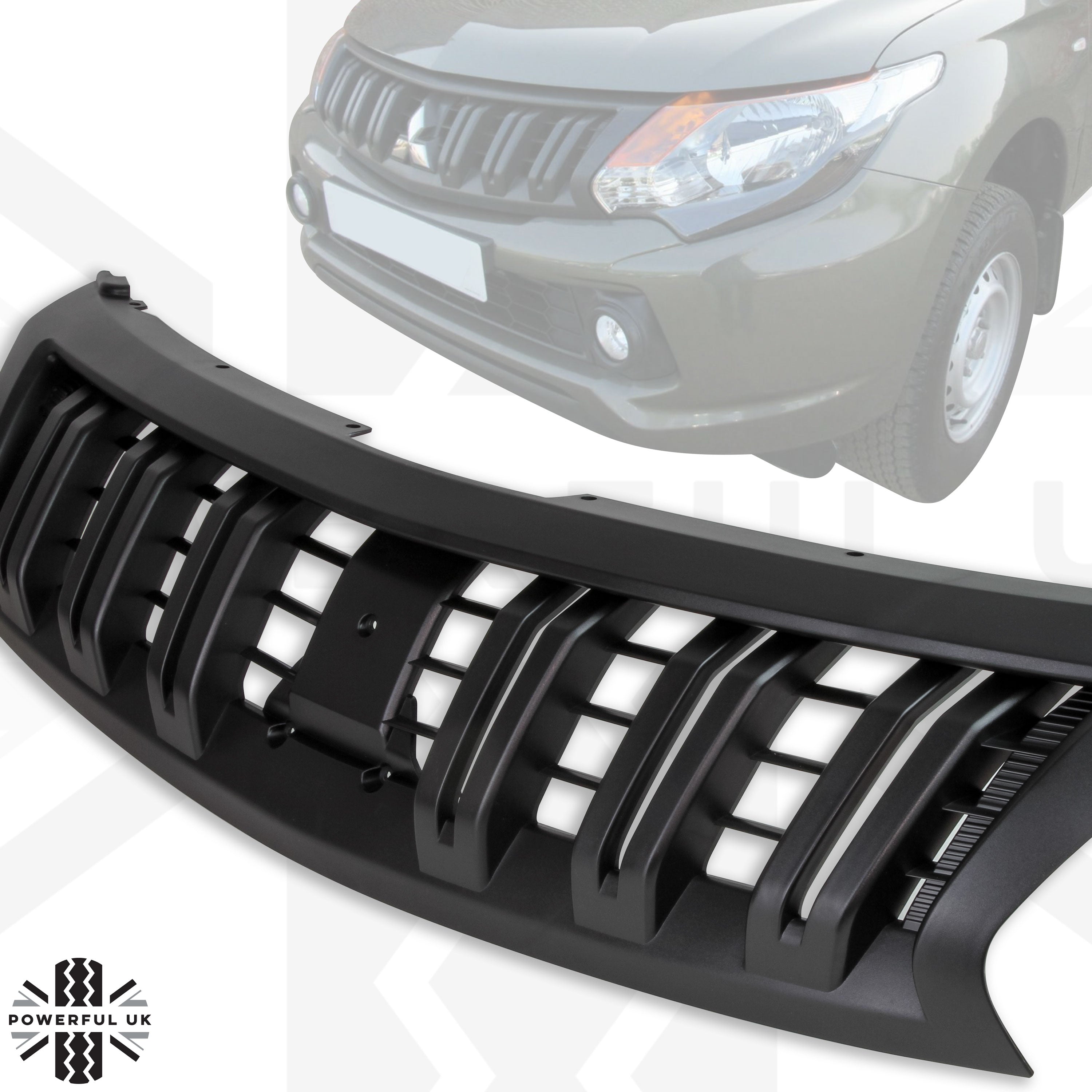 Front Grille - Black ABS - for Mitsubishi L200 2016-2018 – Powerful UK