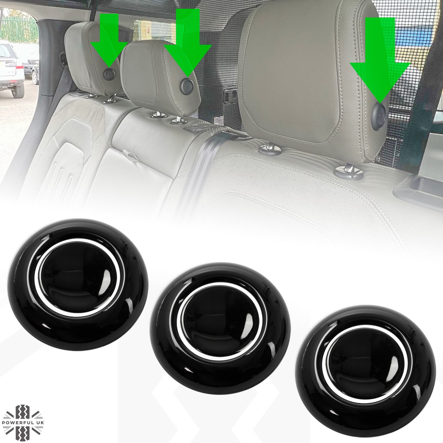 Front Seat Headrest Button Covers for Land Rover Defender L663