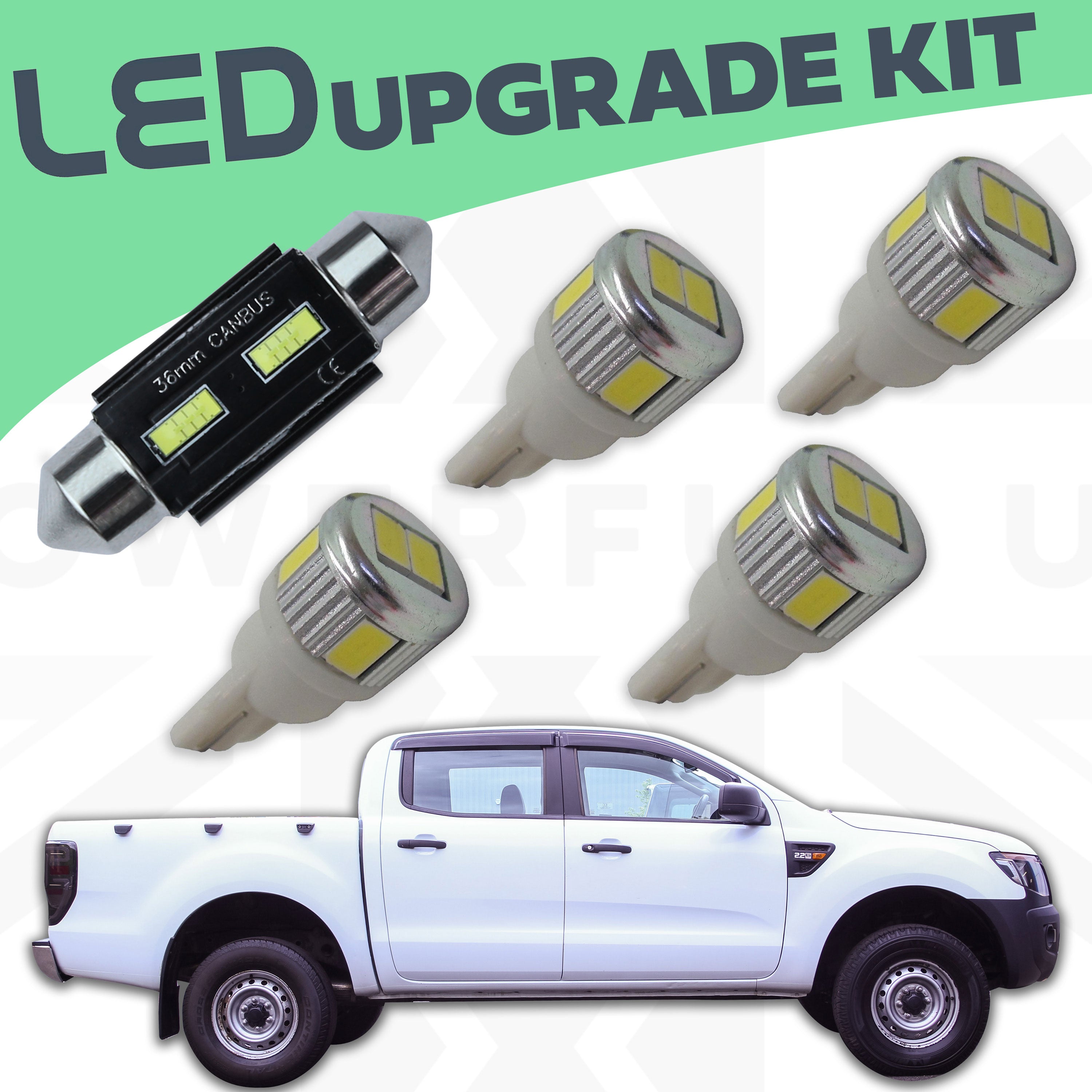 LED Interior Light Upgrade Kit for Ford Ranger 2012 on Powerful UK