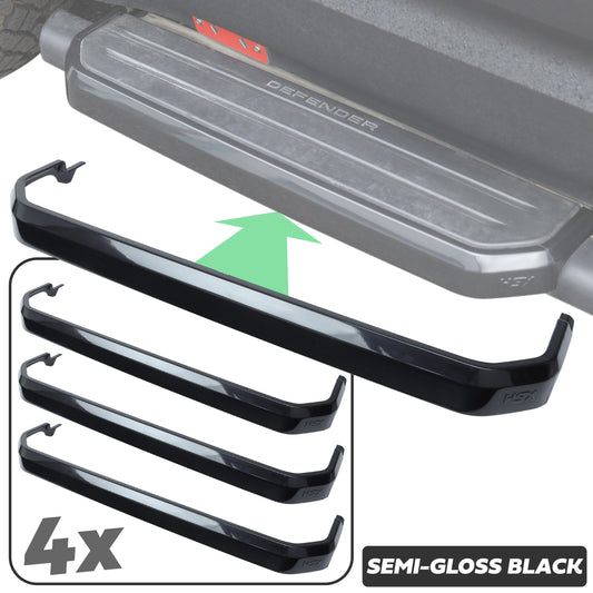 4x Side Step Covers (Smooth Finish) for Land Rover Defender L663 (110/130) - Semi-gloss Black