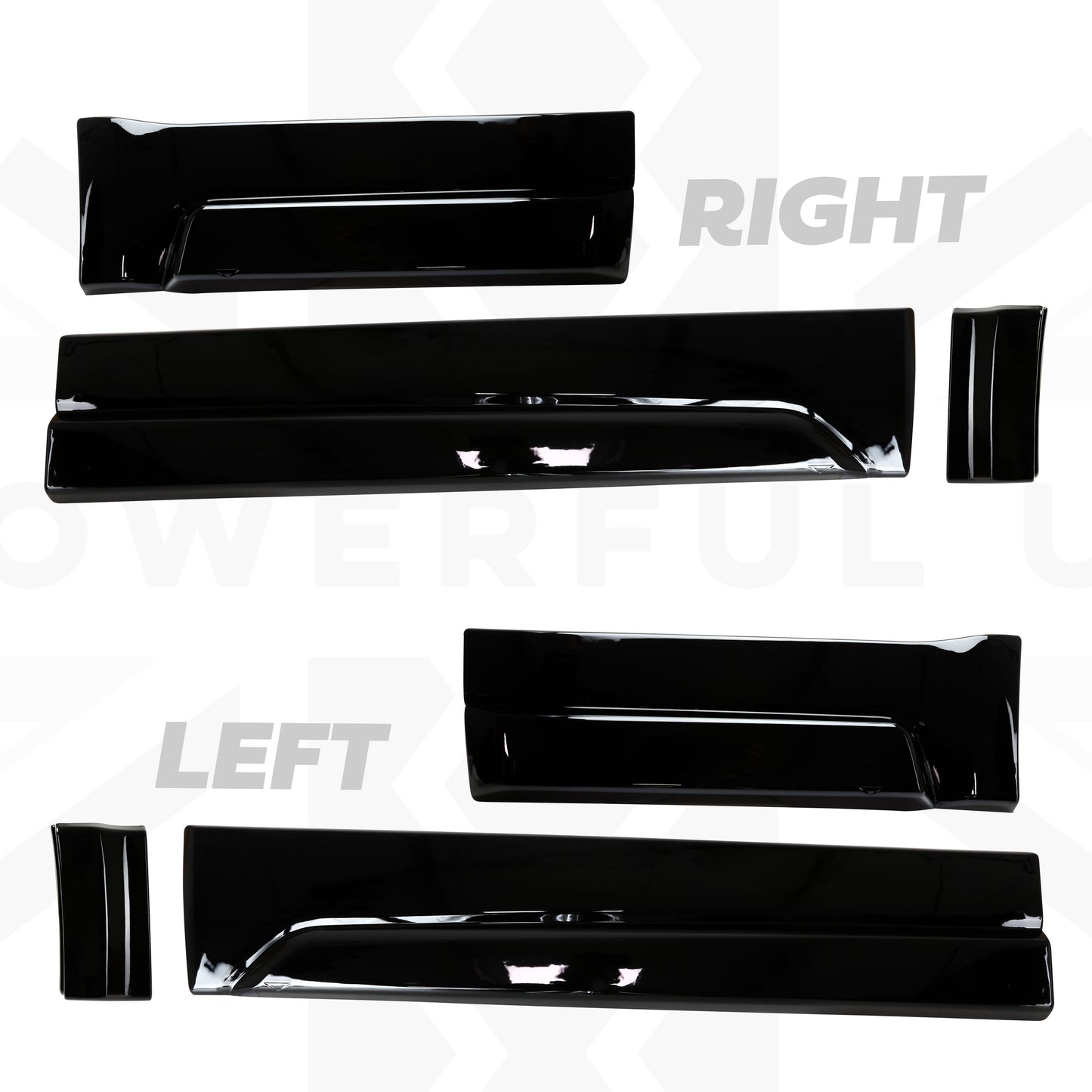 HST/Dynamic Lower Door Moulding 6pc Kit in Gloss Black for Land Rover Freeelander 2