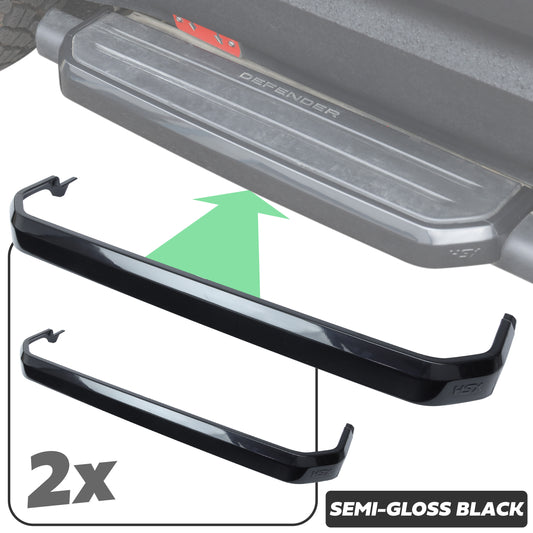 2x Side Step Covers (Smooth Finish) for Land Rover Defender L663 (90) - Semi-gloss Black