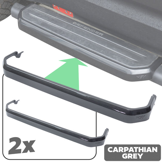 2x Side Step Covers (Smooth Finish) for Land Rover Defender L663 (90) - Carpathian Grey