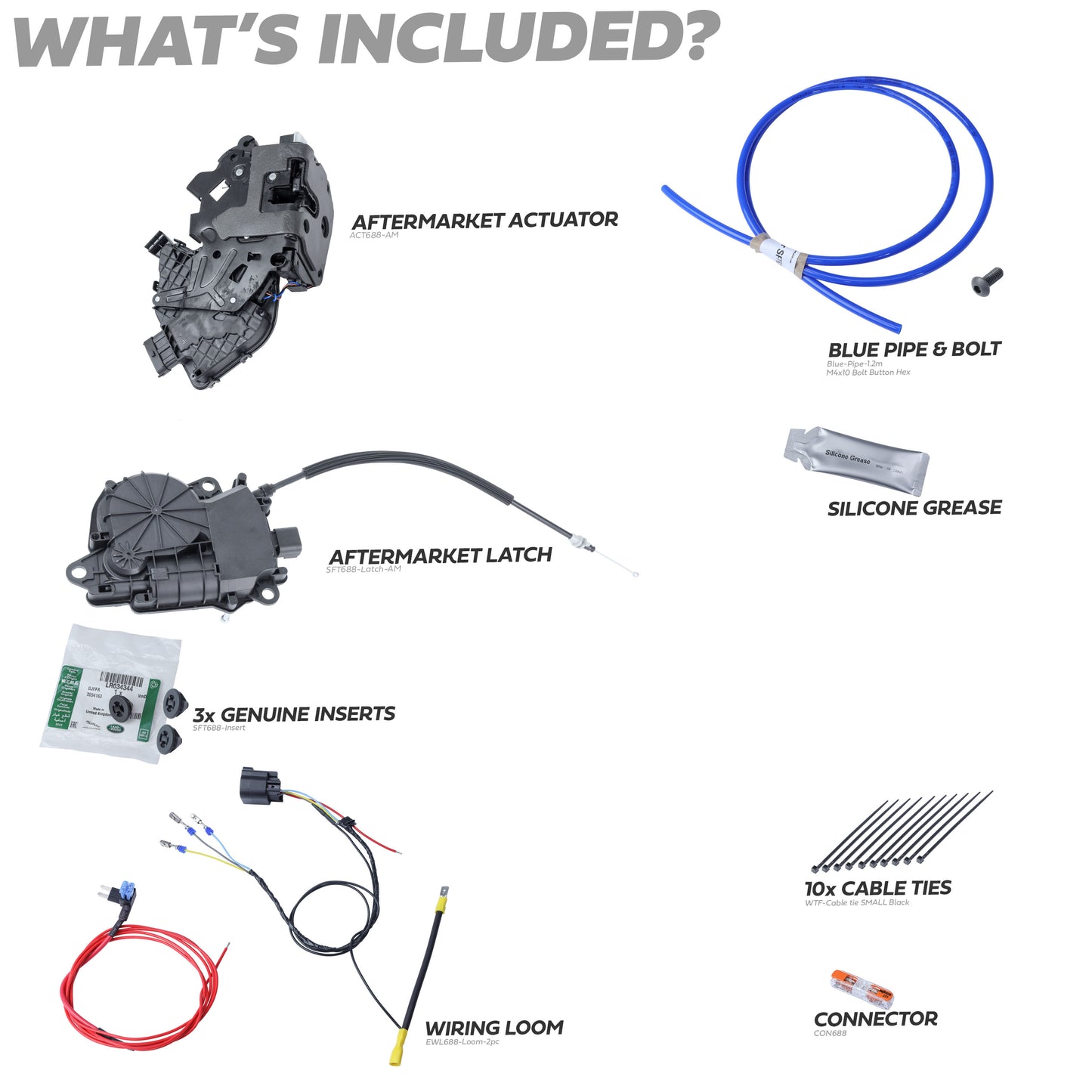 Rear Door Soft Close Retrofit Kit for Land Rover Defender L663 with Aftermarket Latch/Actuator