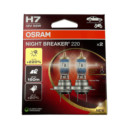 OSRAM H7 High Power " Night Breaker 200" Bulbs for Range Rover Sport L320 - Pair