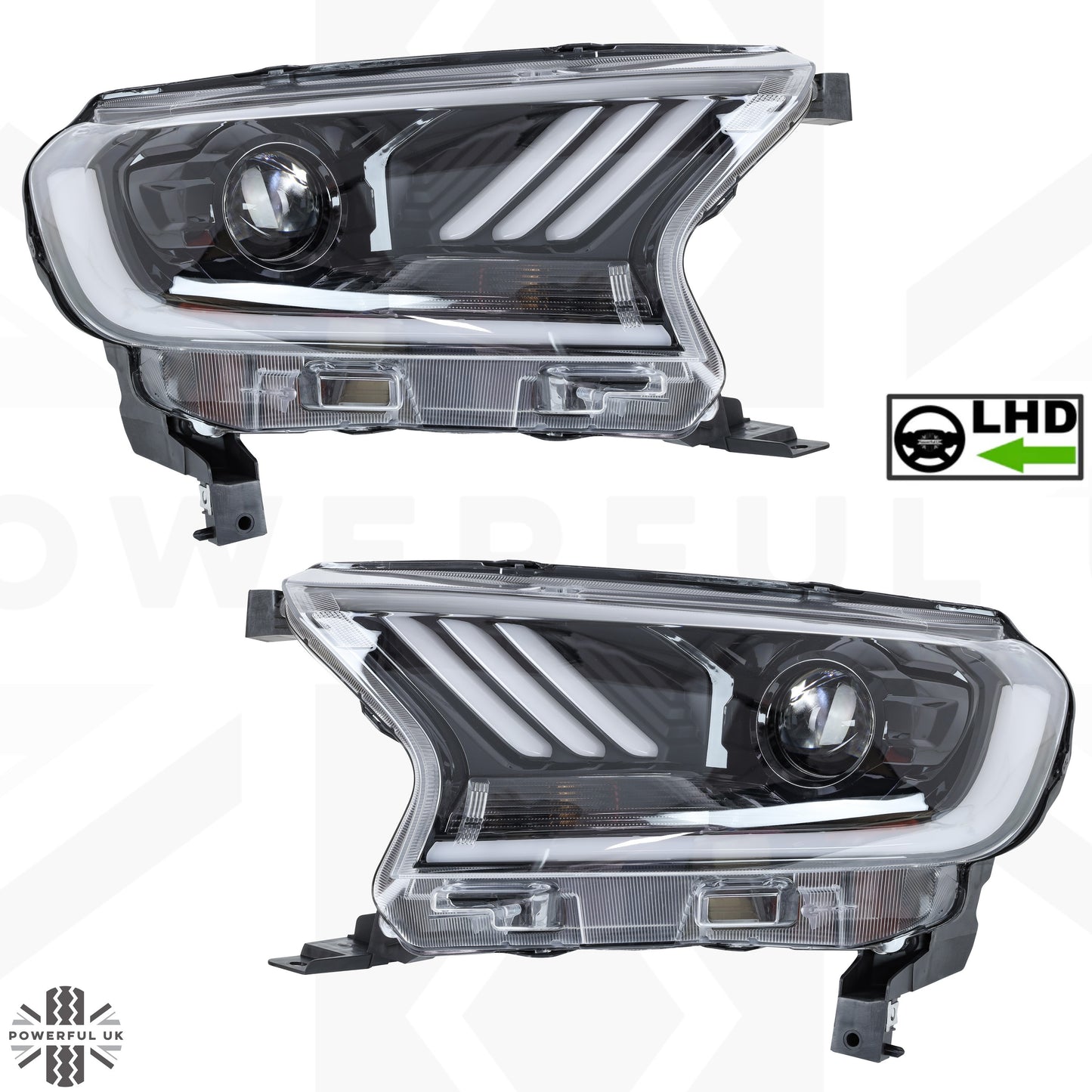 LED Headlights with DRL for Ford Ranger 2016-22 - Left Hand Drive - PAIR