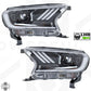 LED Headlights with DRL for Ford Ranger 2016-22 - Left Hand Drive - PAIR