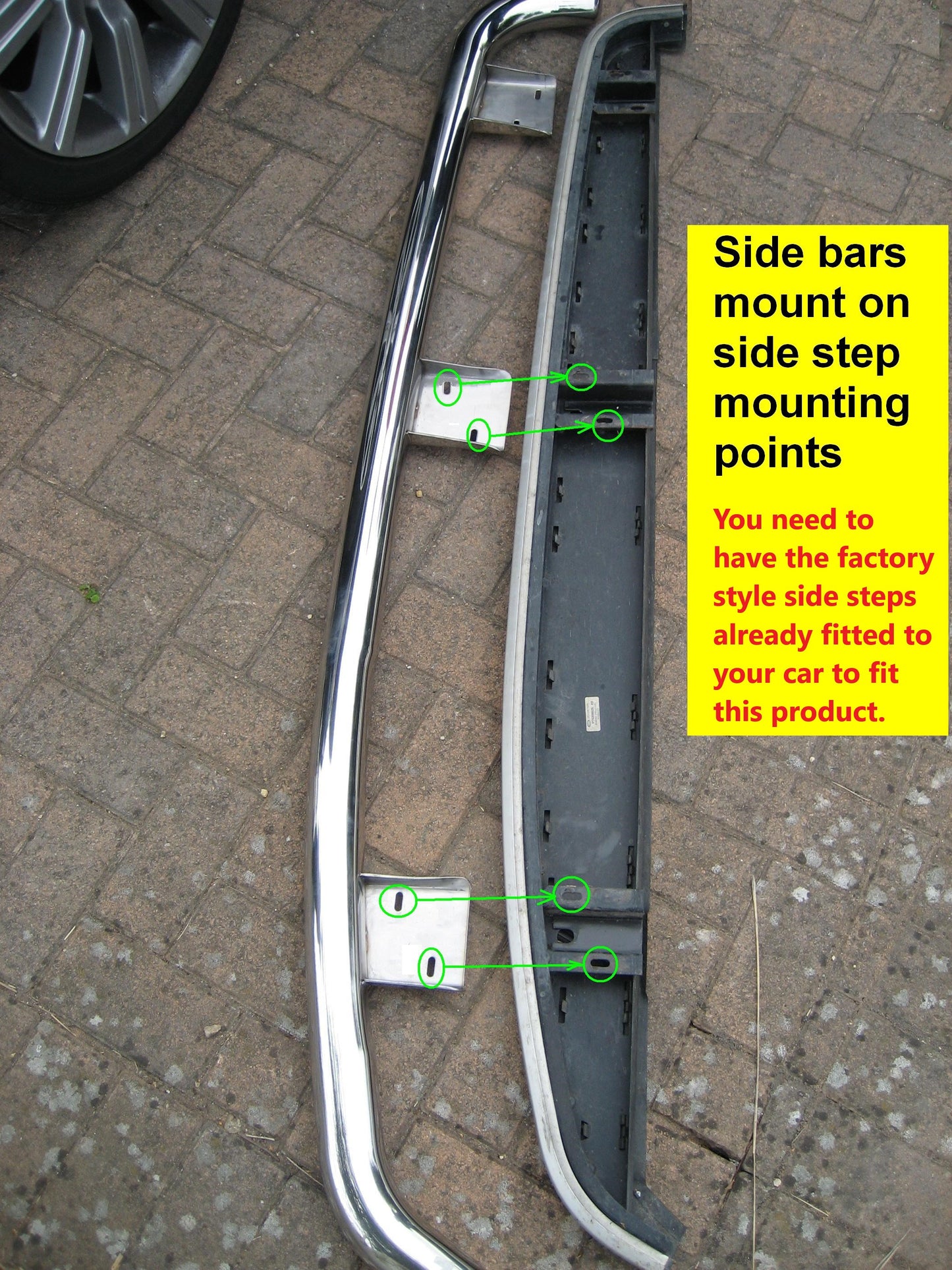 Side Bars (Fit To Under Side Steps) - Polished Stainless for Range Rover Sport