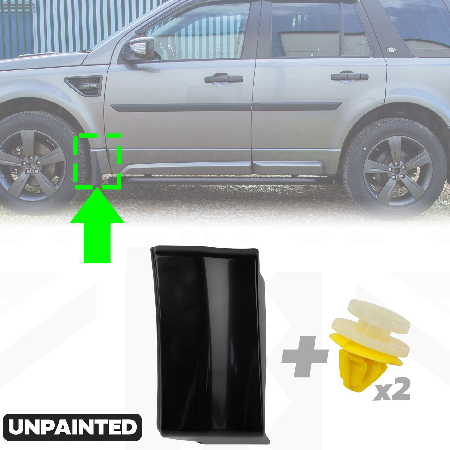 HST/Dynamic Lower Door Moulding in Unpainted ABS - Front Left Small Section - for Land Rover Freelander 2