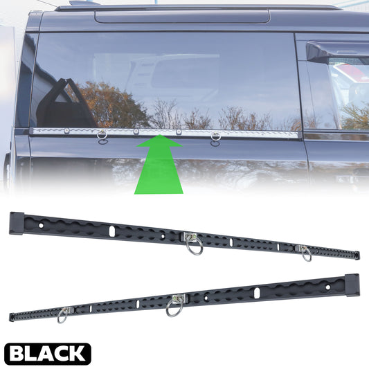 Black Anodised Utility Side Rail for Land Rover Defender L663 90 - PAIR