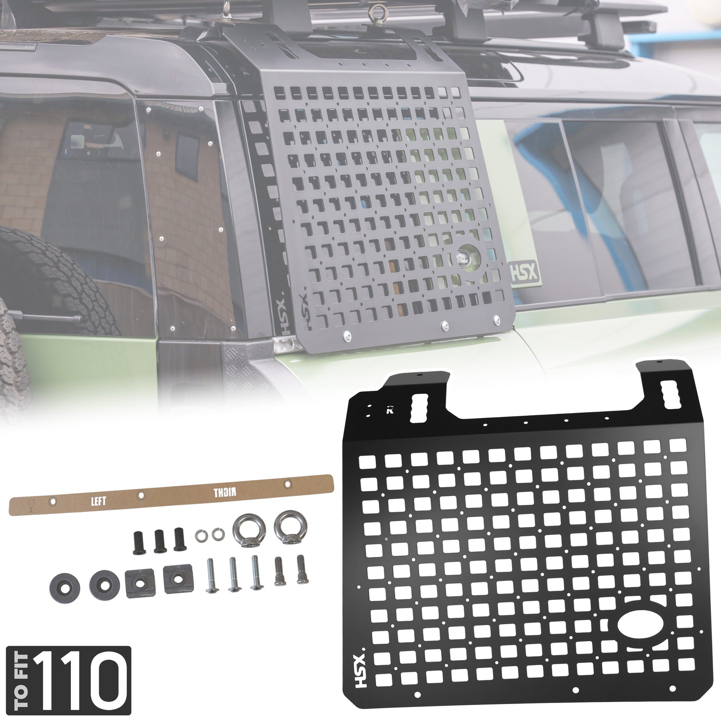 Molle Plate Kit - Grid Design - RH - for Land Rover Defender L663(110)