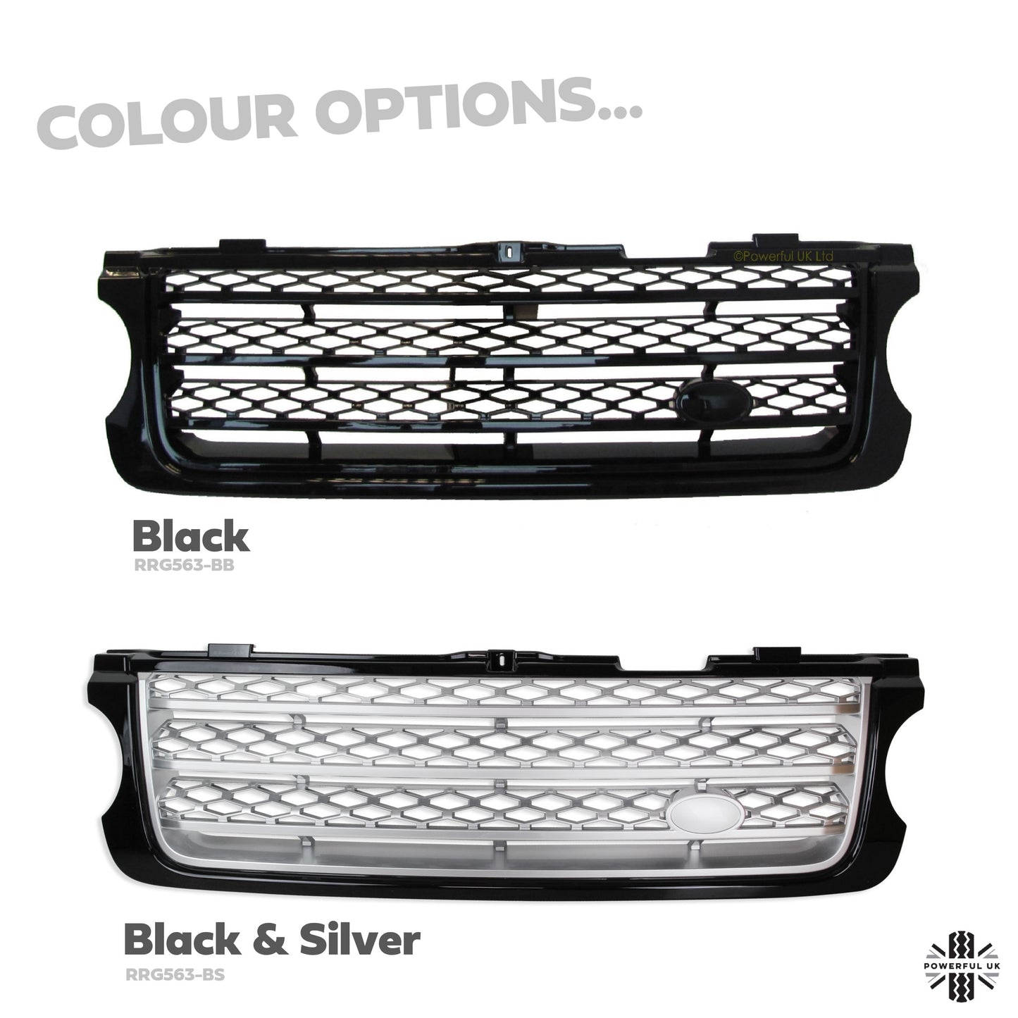 Black & Silver Front Grille for Range Rover L322 2010 on