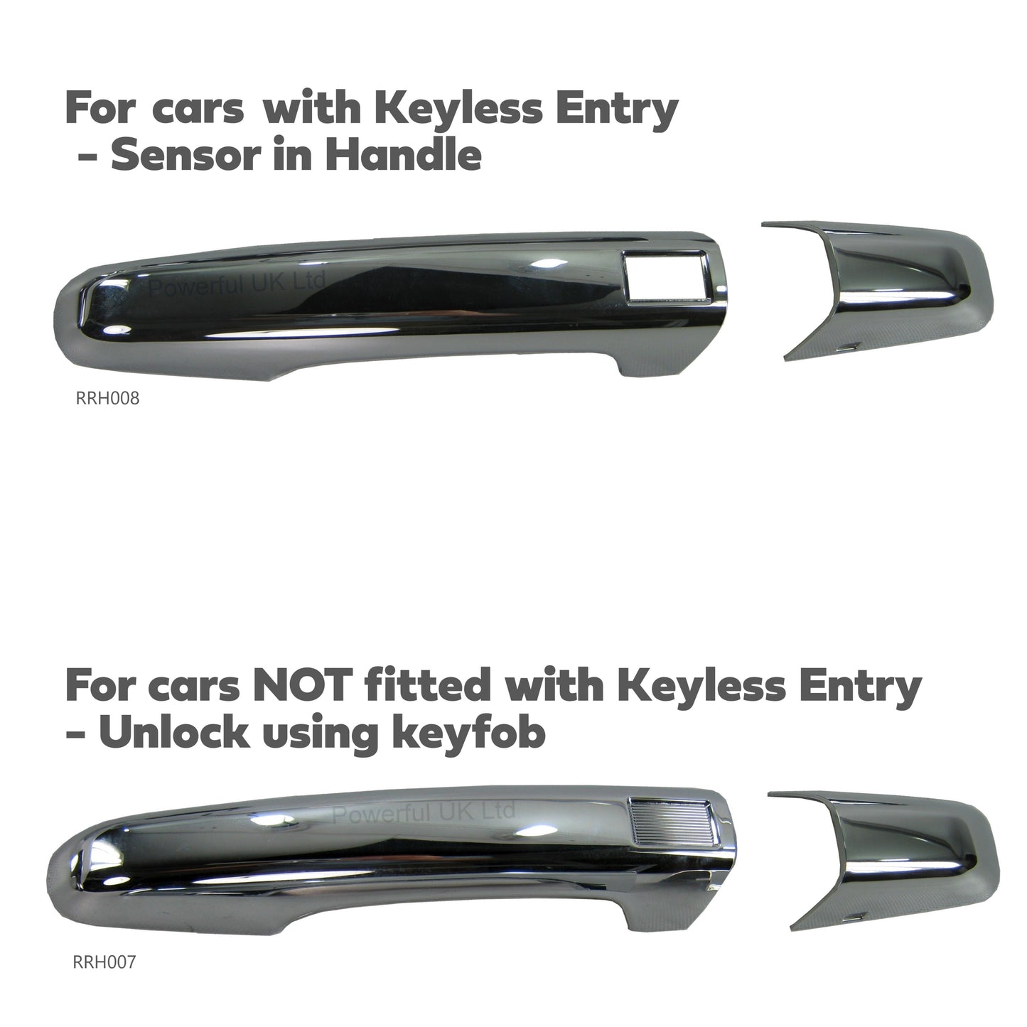 Door Handle 3 door cover kit for Range Rover Evoque L538 with Key Fob locking- Chrome