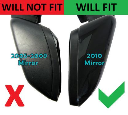 Replacement Top Mirror Caps for Land Rover Freelander 2 (2010 on mirrors) - Gloss Black