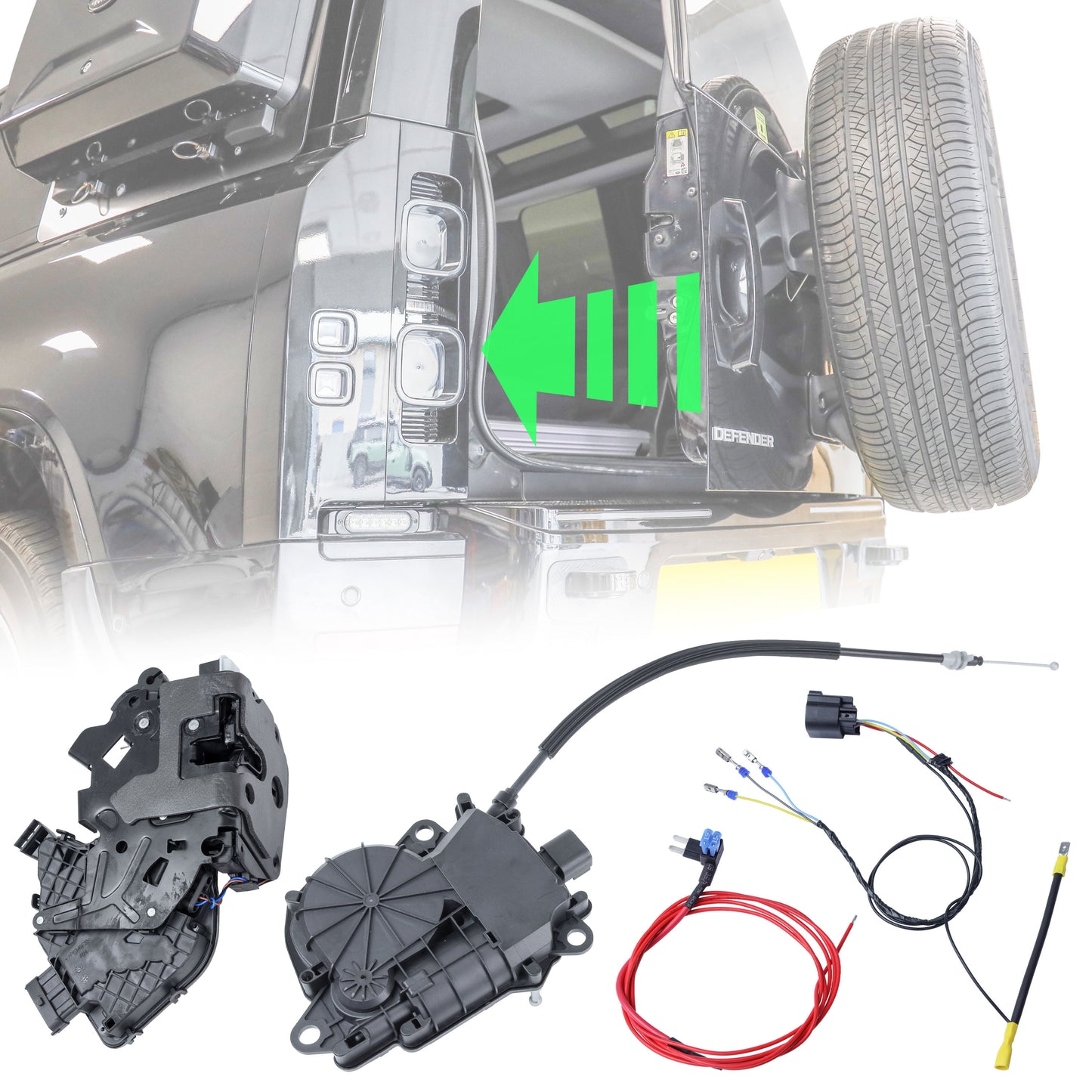 Rear Door Soft Close Retrofit Kit for Land Rover Defender L663 with Aftermarket Latch/Actuator