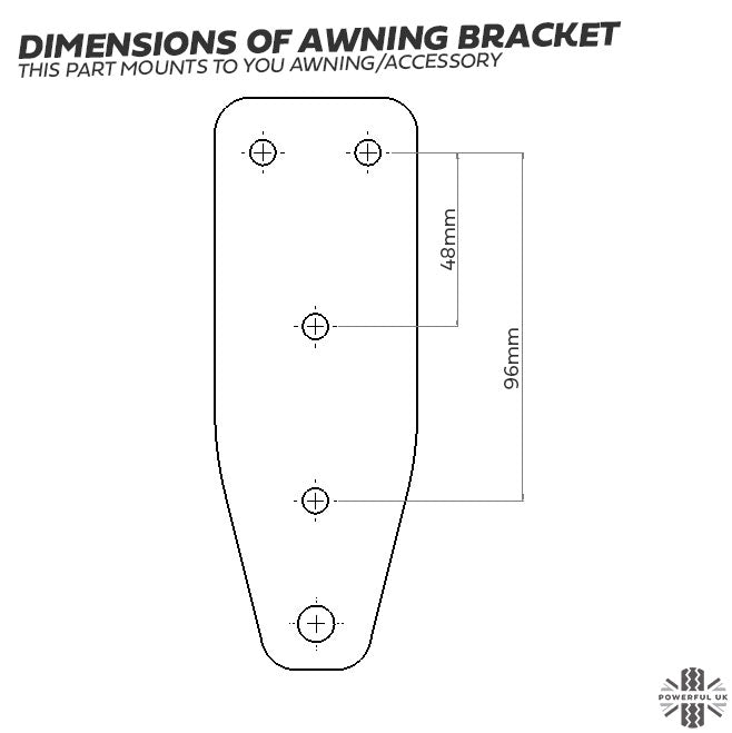 3pc Awning Quick Release Mount Kit for Land Rover Defender L663 - for ARB