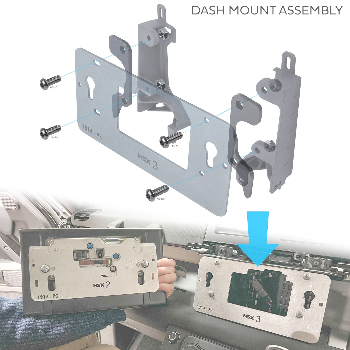 10" to 13.1" Infotainment Screen Kit for Land Rover Defender L663 (Brackets + Wiring Loom)