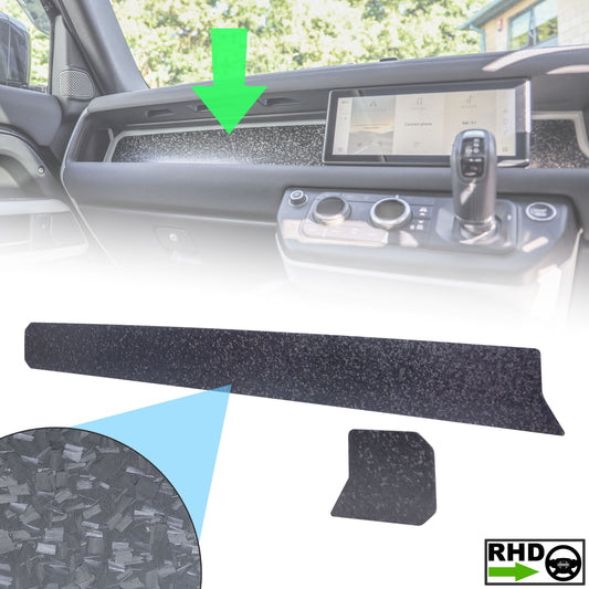 Aluminium Dashboard Fascia Panel Kit for Land Rover Defender L663 (RHD) - Chopped Carbon