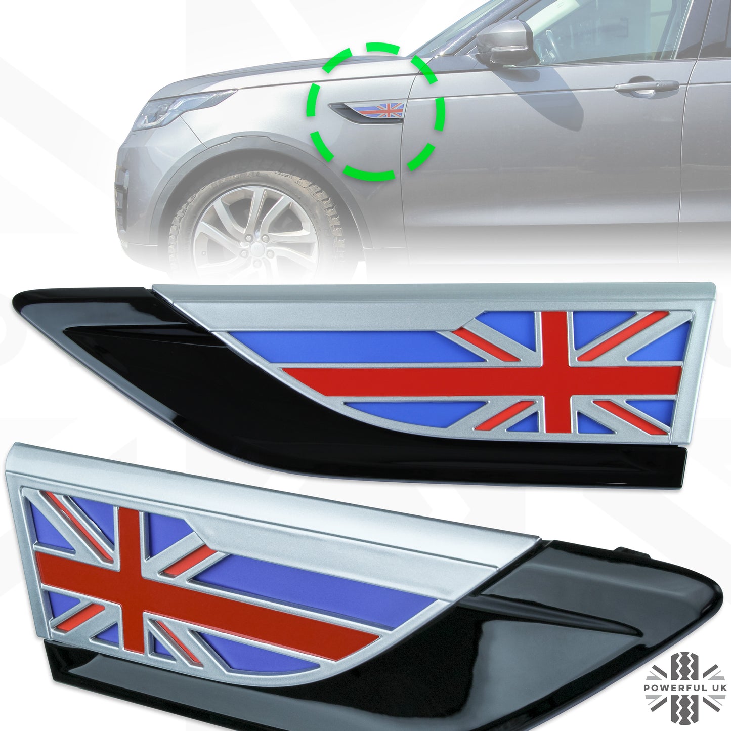 Side Vents - Union Jack Blue & Red - for Land Rover Discovery 5