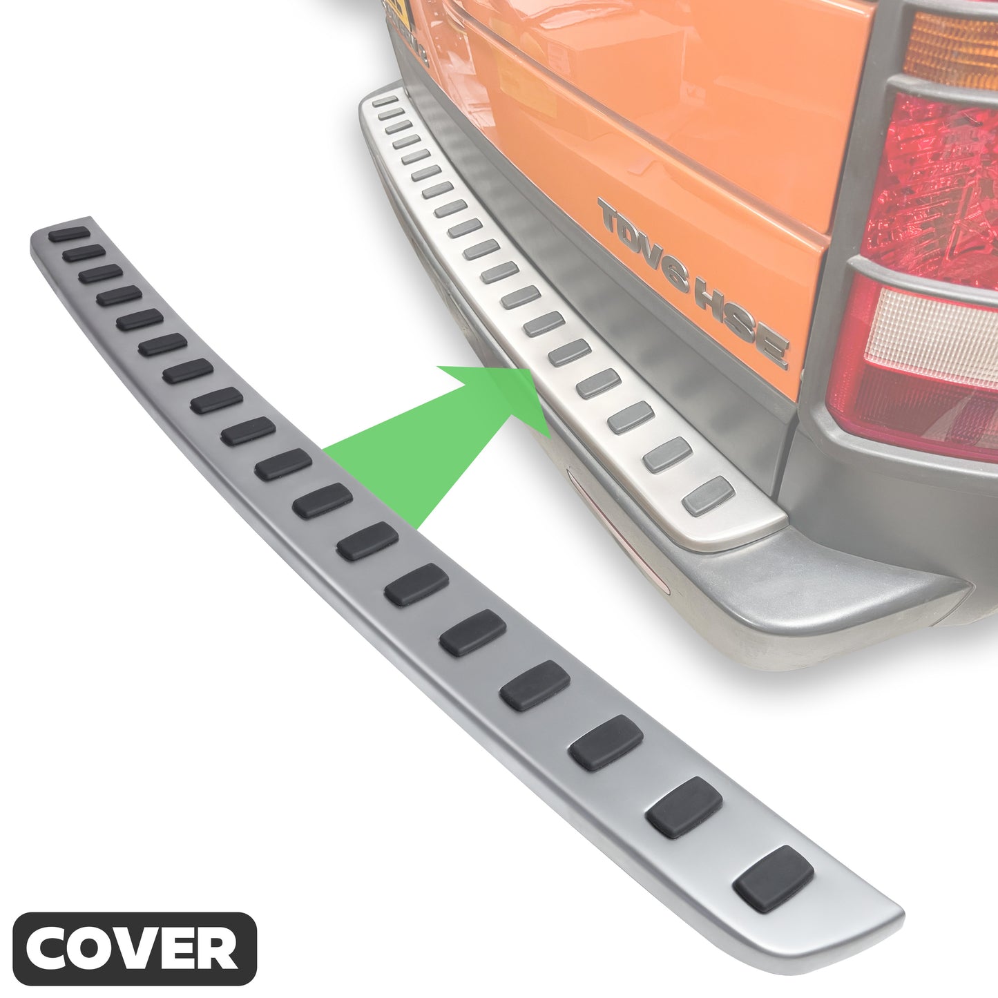 Stainless Rear Bumper Cover (with Rubber Grips) for Land Rover Discovery 3/4