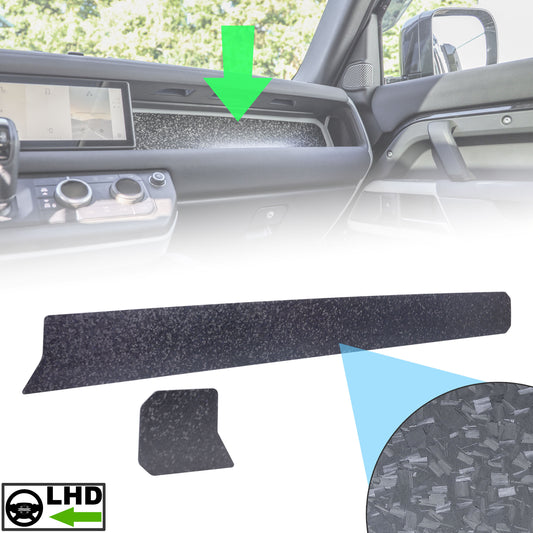 Aluminium Dashboard Fascia Panel Kit for Land Rover Defender L663 (LHD) - Chopped Carbon