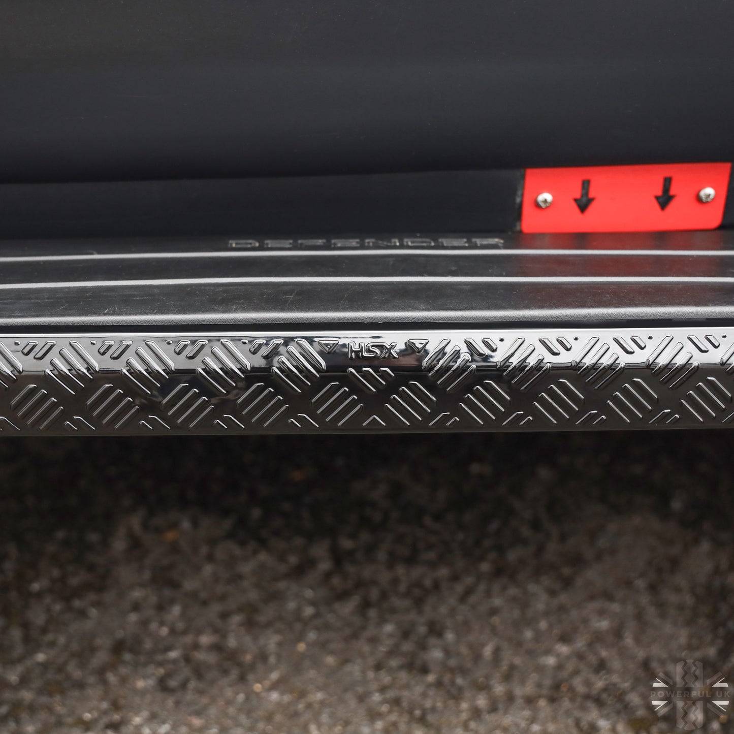 4x Chequer Plate Side Step Covers for Land Rover Defender L663 (110&130) - Gloss Black