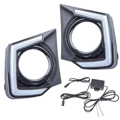 LED DRL Fog Light Surround Kit (Black Bezel) for Mitsubishi L200 2015-19