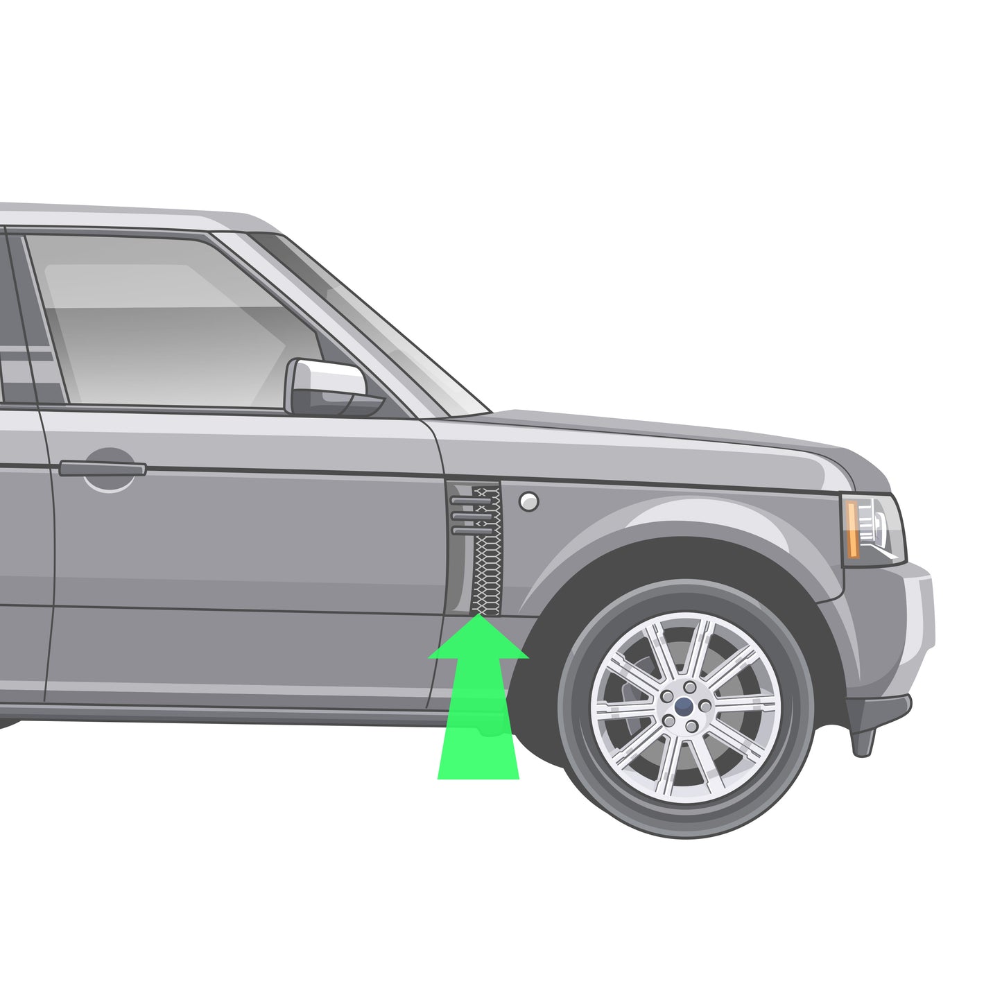 Side Vents in All Grey for Range Rover L322