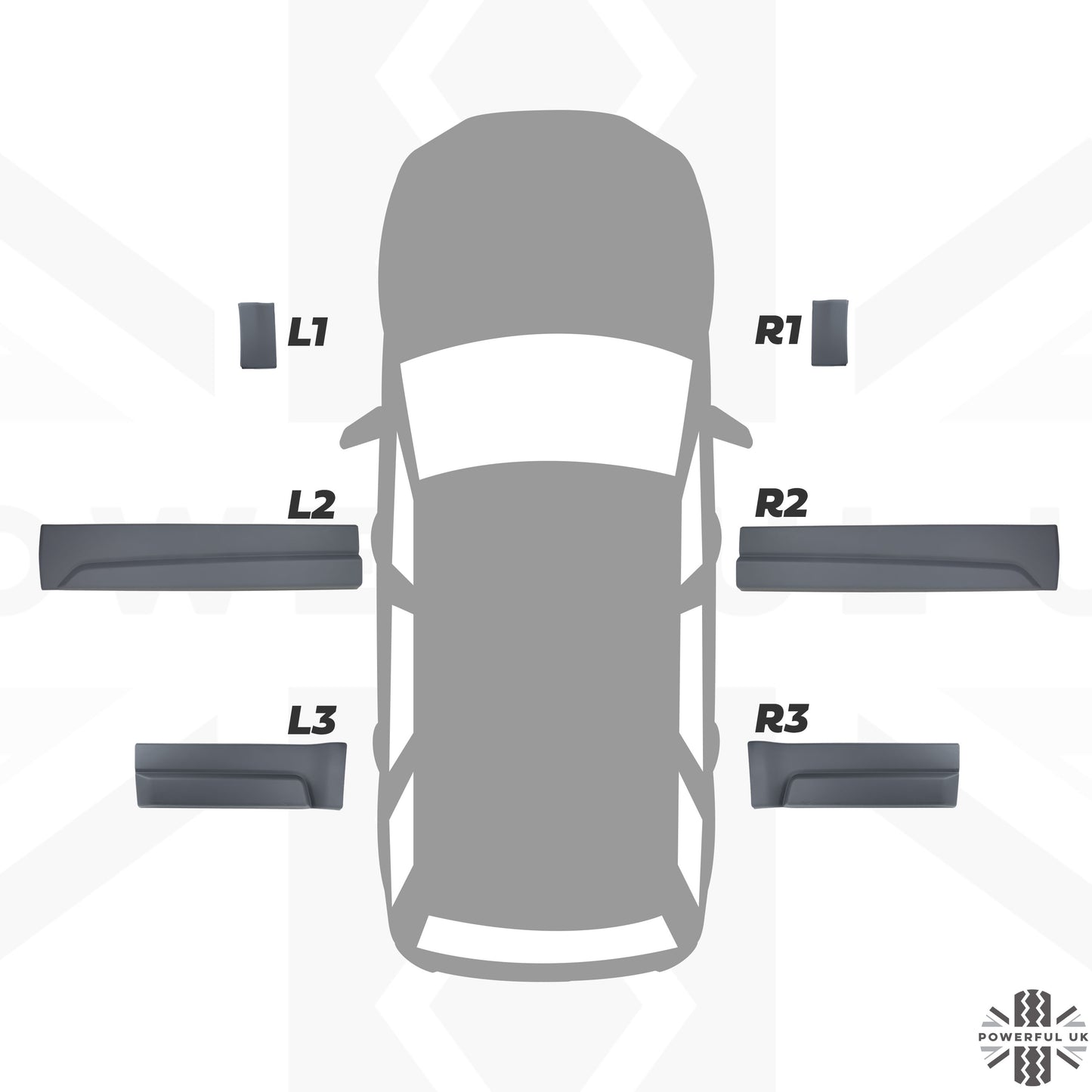 HST/Dynamic Lower Door Moulding 6pc Kit in Primer for Land Rover Freeelander 2