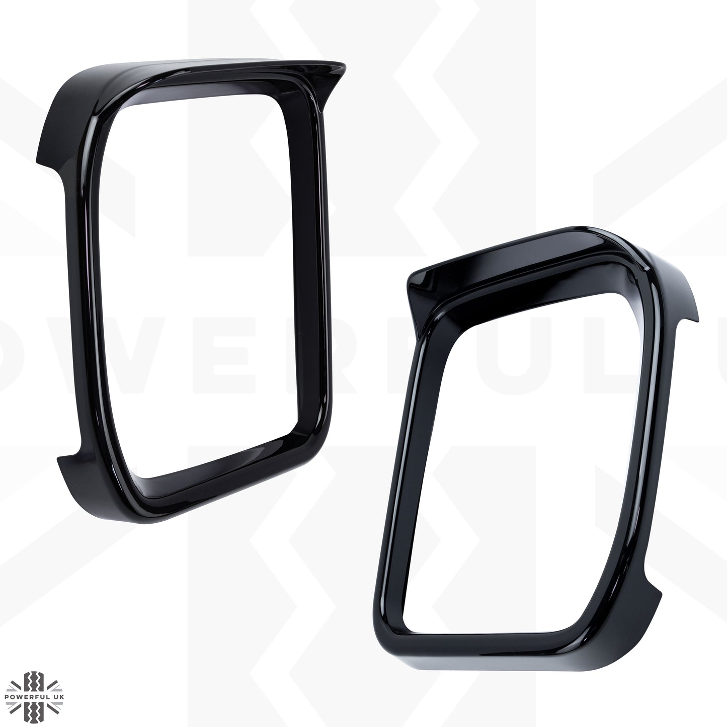 Mirror Trims with Eyebrow in Gloss Black for Land Rover Defender L663