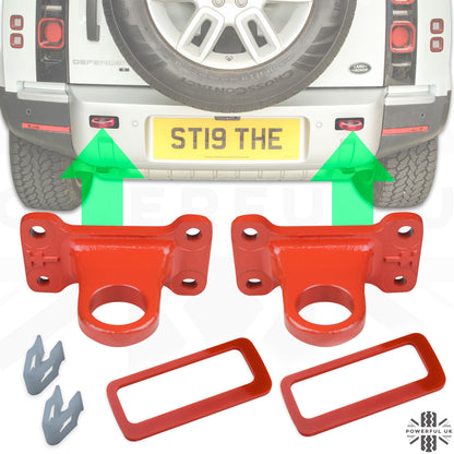 Tow Loop Upgrade Kit - Red Loops + Red Inserts for Land Rover Defender L663