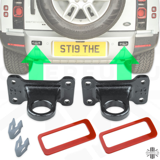 Tow Loop Upgrade Kit B - Black Loops + Red Inserts for Land Rover Defender L663