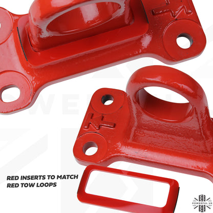 Tow Loop Upgrade Kit - Red Loops + Red Inserts for Land Rover Defender L663