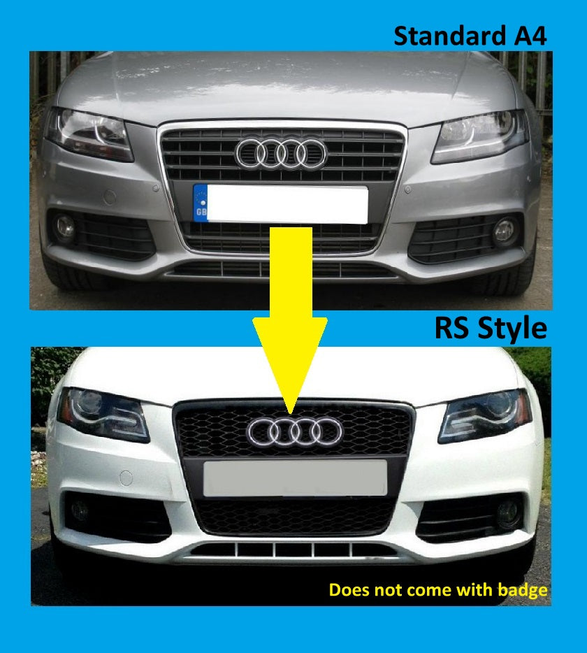 RS Style Front Grille - Black - for Audi A4 B8 (2009-12)