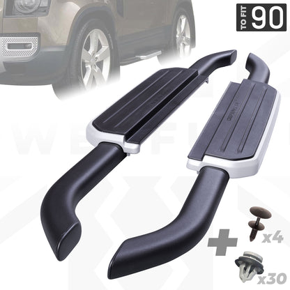 Fixed Side Steps (Genuine) + Extra Fitting Kit for Land Rover Defender L663 (90 Model)