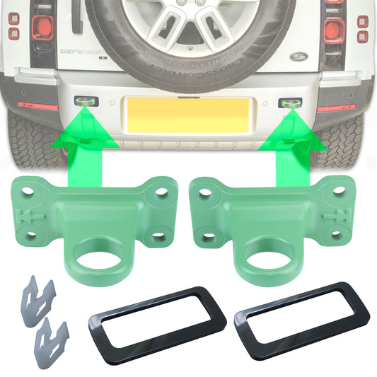 Tow Loop Upgrade Kit - Green Loops + Black Inserts for Land Rover Defender L663