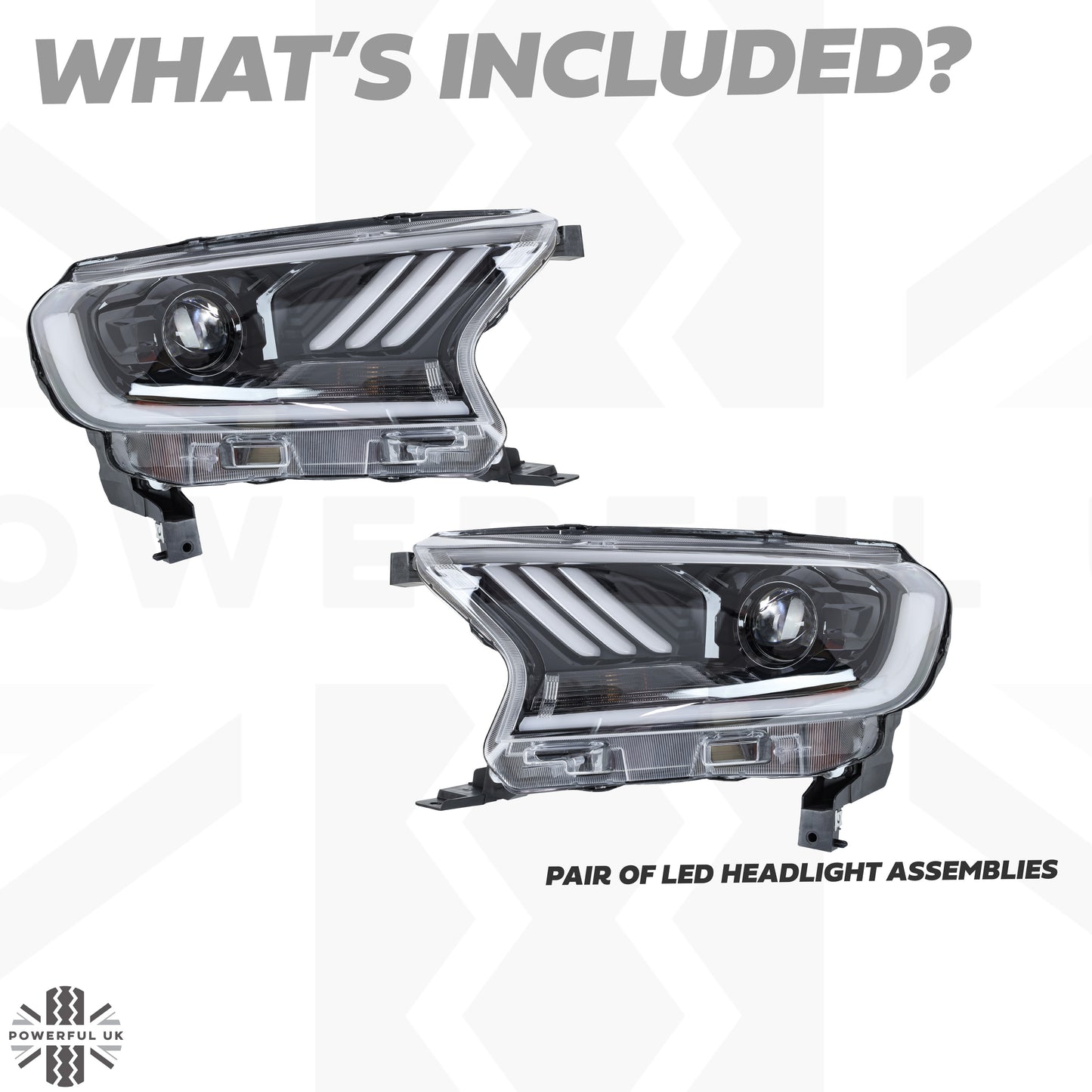 LED Headlights with DRL for Ford Ranger 2016-22 - Left Hand Drive - PAIR