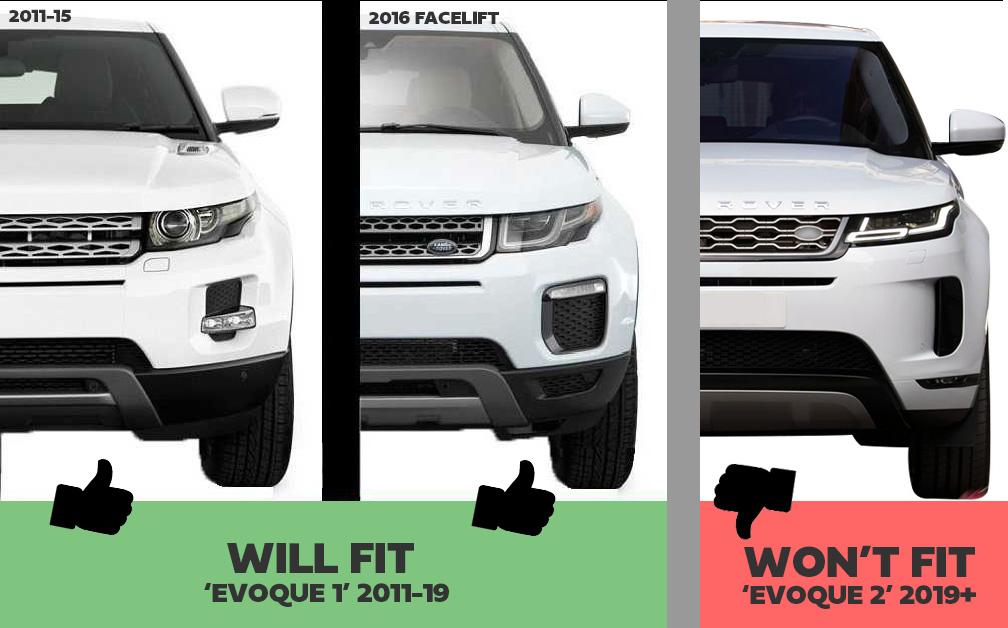 3pc Windscreen Wiper Blade Kit for Range Rover Evoque - Aftermarket