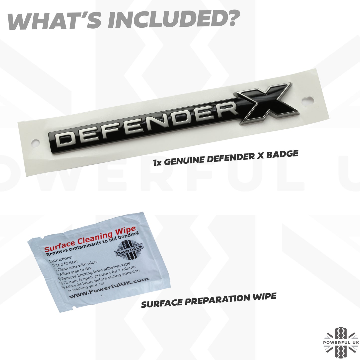 1x Genuine 'DEFENDER X' Badge for Land Rover Defender L663