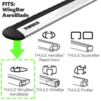 Roof Rack Mount Clamp Kit for Thule Cross Bars - Kit D (Black)