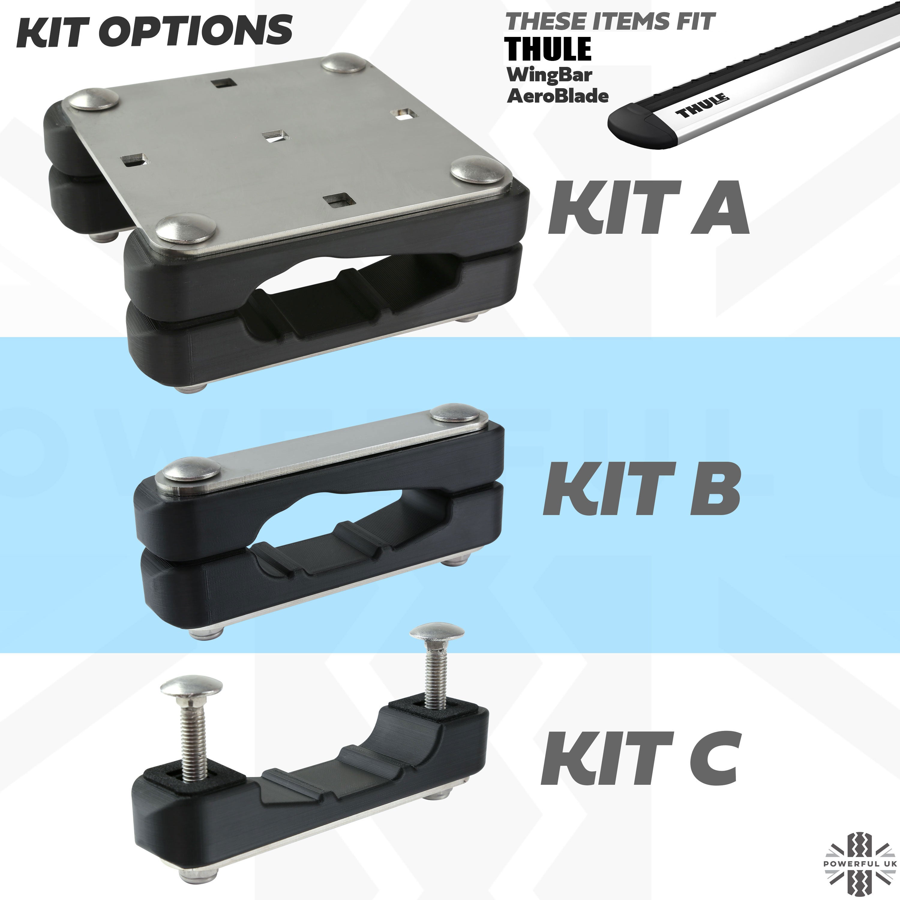 Roof Rack Mount Clamp Kit for Thule Cross Bars Kit B Powerful UK