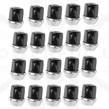 20x Black Alloy Wheel Nuts for Range Rover Evoque