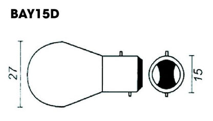 BA15d RED Stop/Tail Bulb 12v 21W / 5W