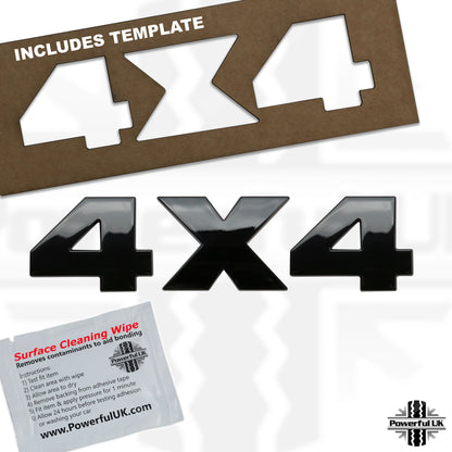 '4X4' Lettering Kit - Gloss Black