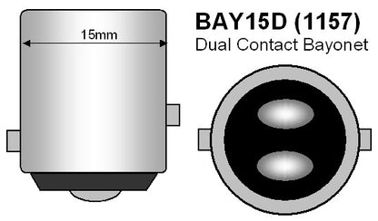 BA15d RED Stop/Tail Bulb 12v 21W / 5W