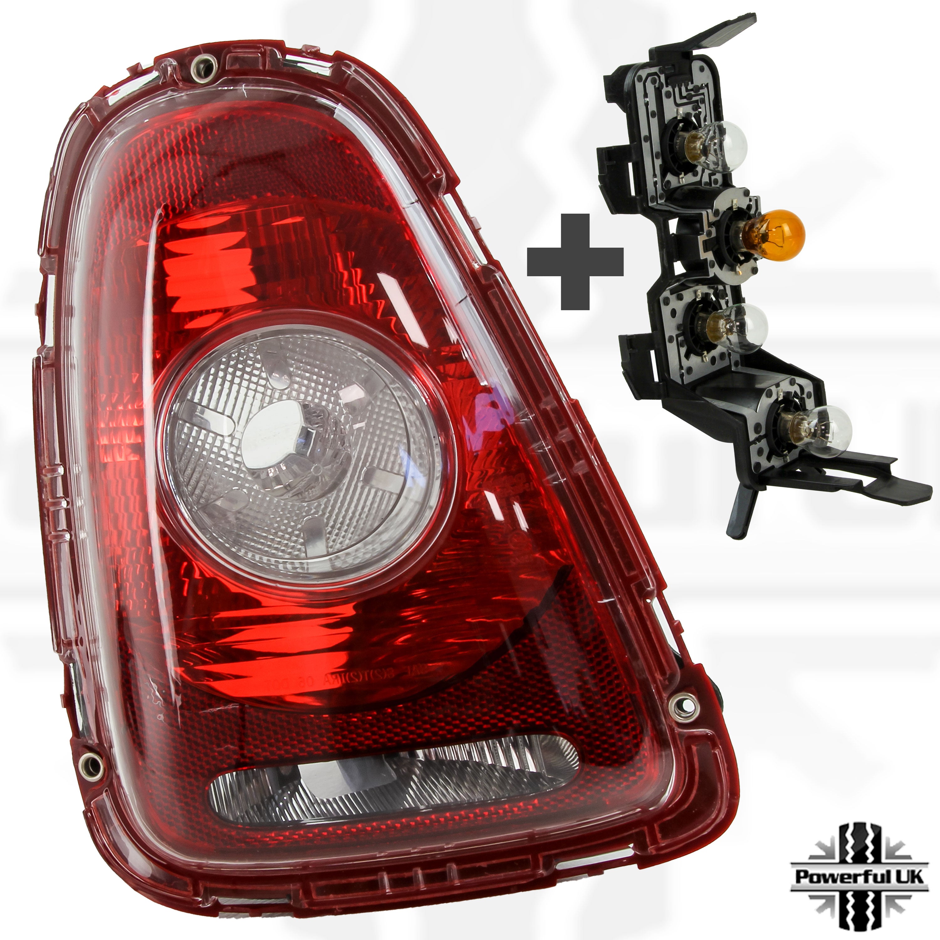 Rear Light Assembly + Bulbs - Early type + Clear Indicator - LEFT - for BMW  Mini (R56/R57)