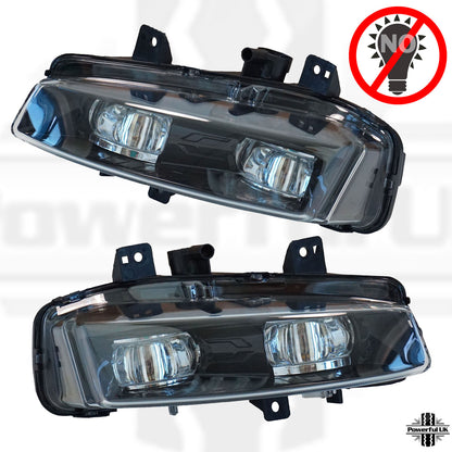 Front Bumper DUMMY Fog Lamps - BLACK - for Range Rover Evoque PAIR