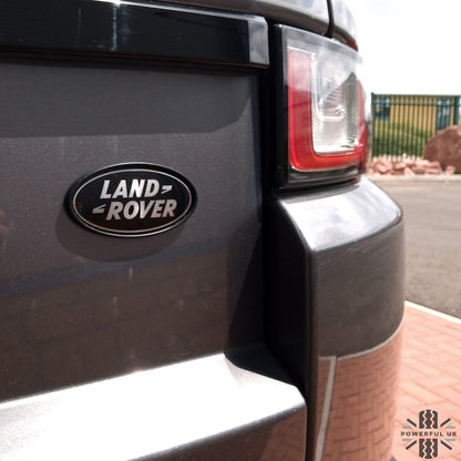 Genuine Rear Tailgate Badge - Black & Silver - plus Template for Range Rover Evoque 1